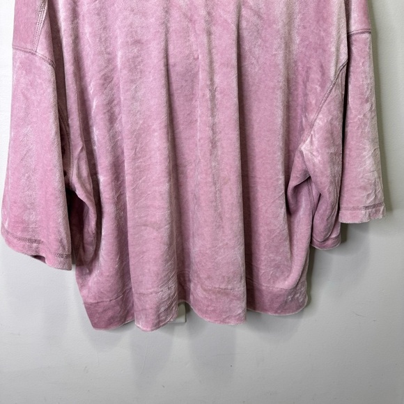 Free People Valerie Mauve Velvet Oversized Tee Size Small - Picture 6 of 10